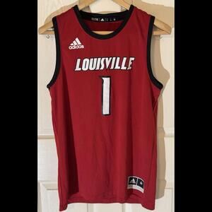 #1 Louisville Cardinals Red adidas Swingman Basketball Jersey Size M